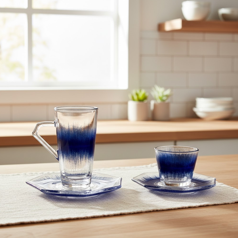 طقم استكانة وفنجان 18قطعة