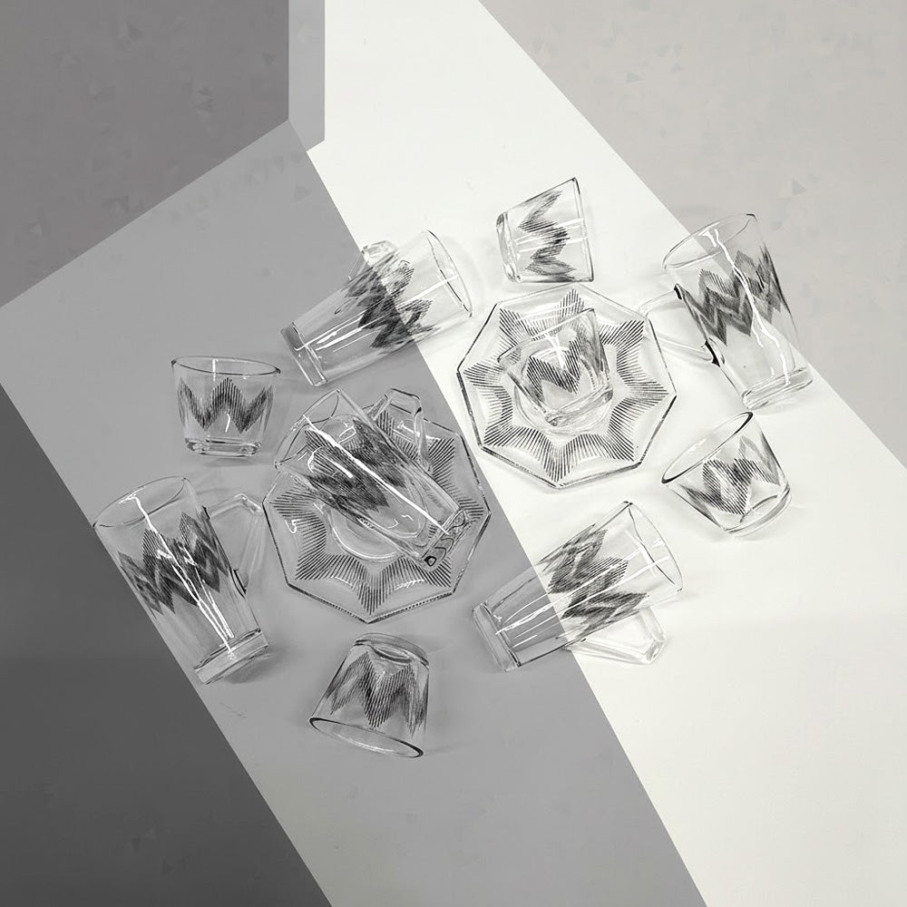 طقم استكانة وفنجان 18قطعة