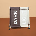 سلة غسيل مكونة من حجرتين مع غطاء