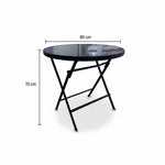 طاولة زجاجية مستديرة قابلة للطي