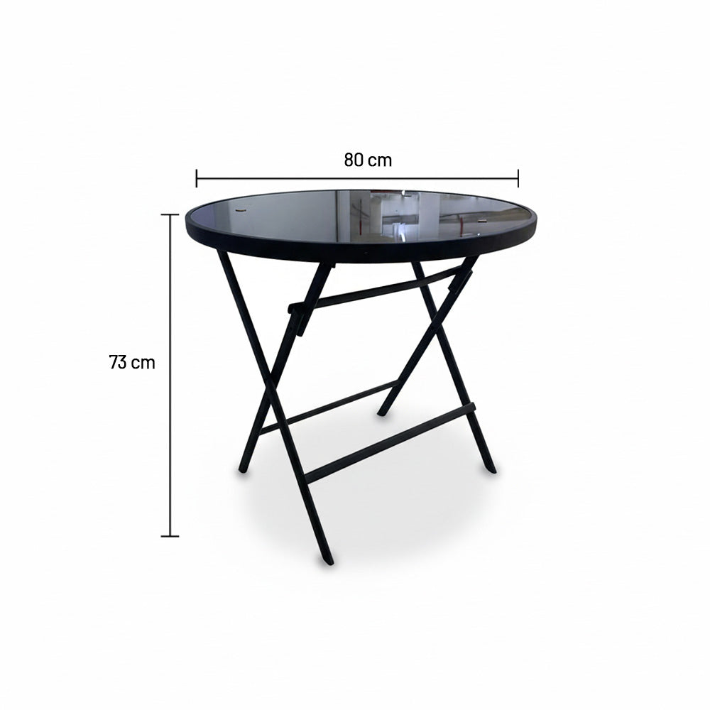 طاولة زجاجية مستديرة قابلة للطي
