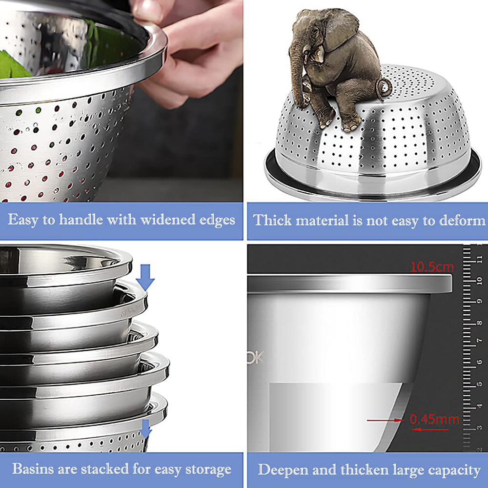 طقم مصفاة وحوض من الفولاذ