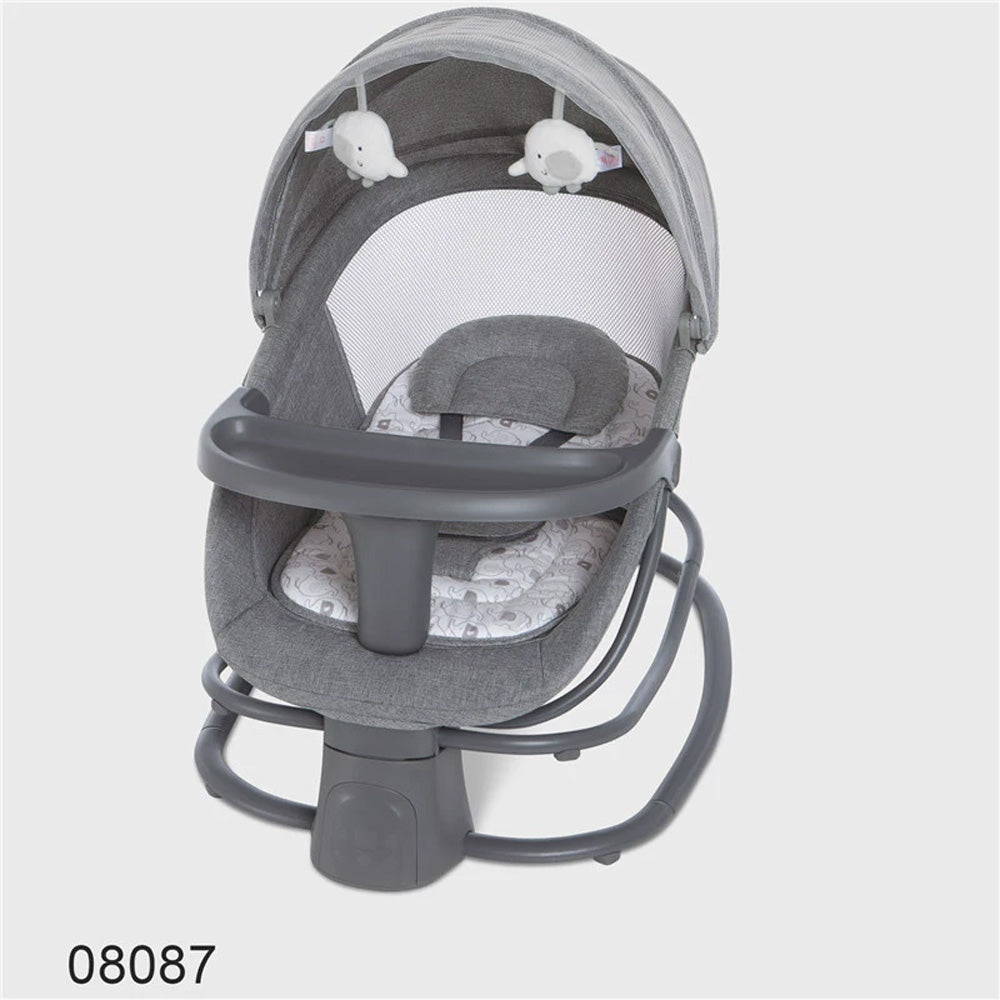 كرسي هزاز مع مظلة وألعاب قطيفة