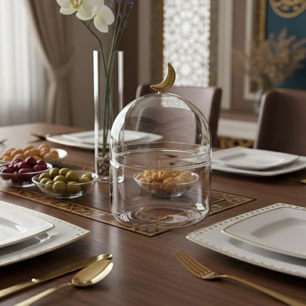 غرشة زجاجية بغطاء هلال