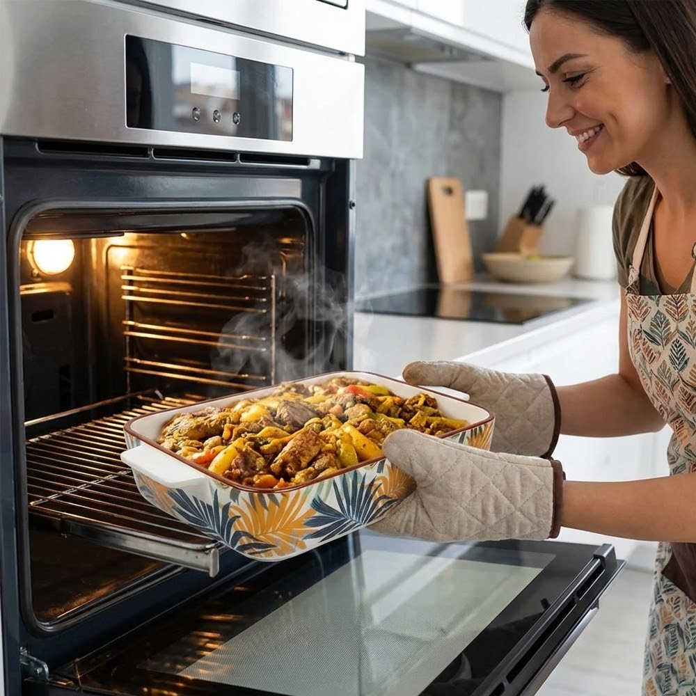 صينية فرن سيراميك مستطيلة