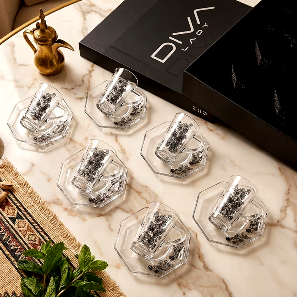 طقم استكانة وفنجان 18قطعة