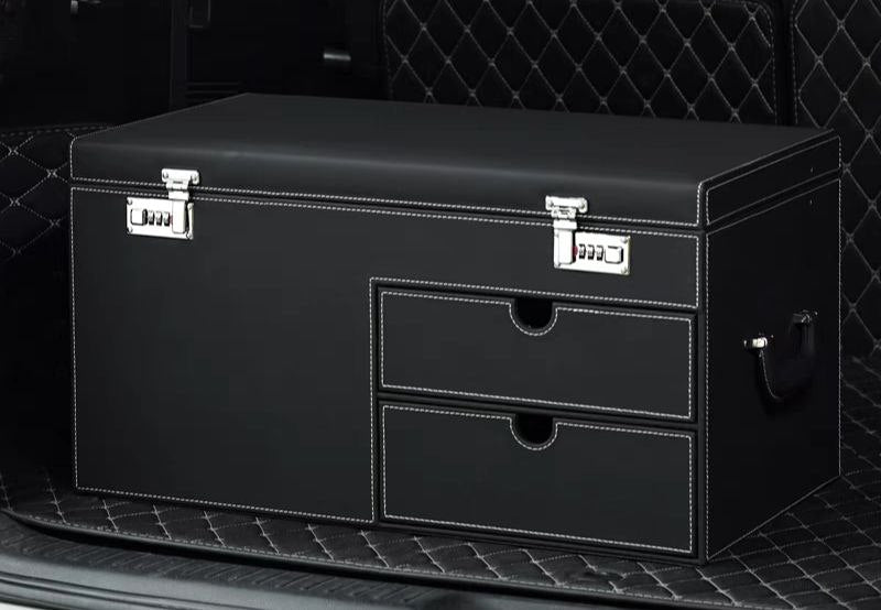 صندوق تخزين جلدي بقفل متعدد الأغراض