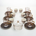 طقم استكانه مع فنجان 19 ق