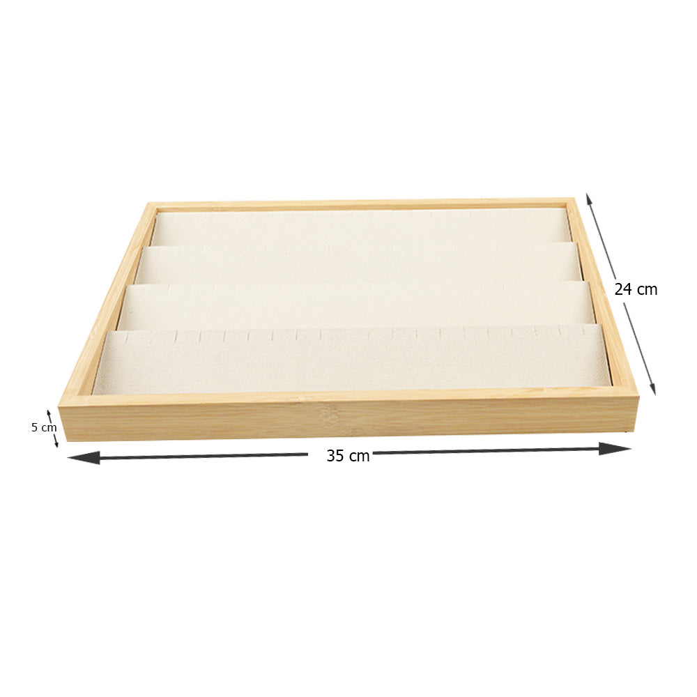 صينية أقراط من خشب الخيزران