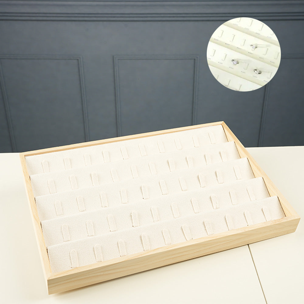 صينية خشبية لحمل الخواتم والمجوهرات