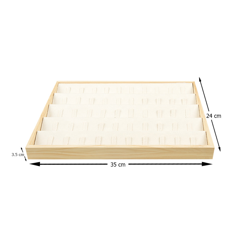 صينية خشبية لحمل الخواتم والمجوهرات