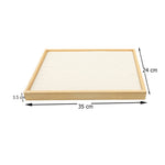 صينية عرض حلقات من الخشب والجلد الصناعي تحتوي على 100 رقم