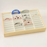 صينية عرض أساور خشبية مخملية