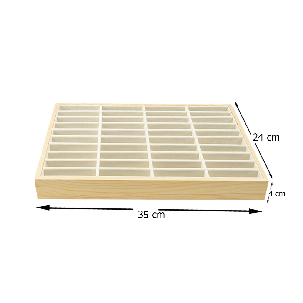 صينية عرض أساور خشبية مخملية