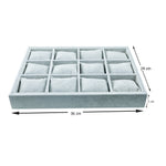 صينية عرض ساعات مخملية مكوّنة من 12 حجرة مع وسادة