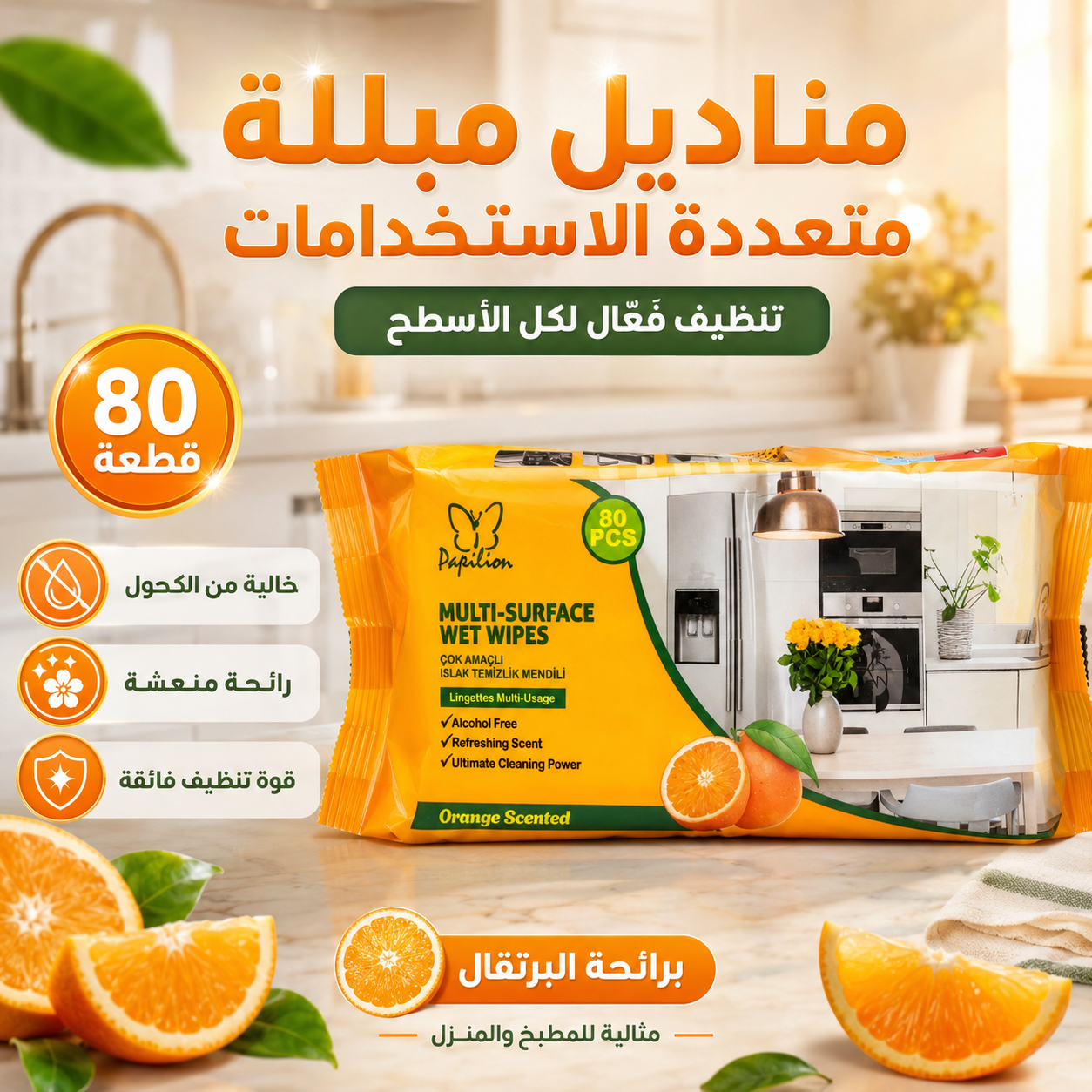 مناديل تنظيف الاسطح 80