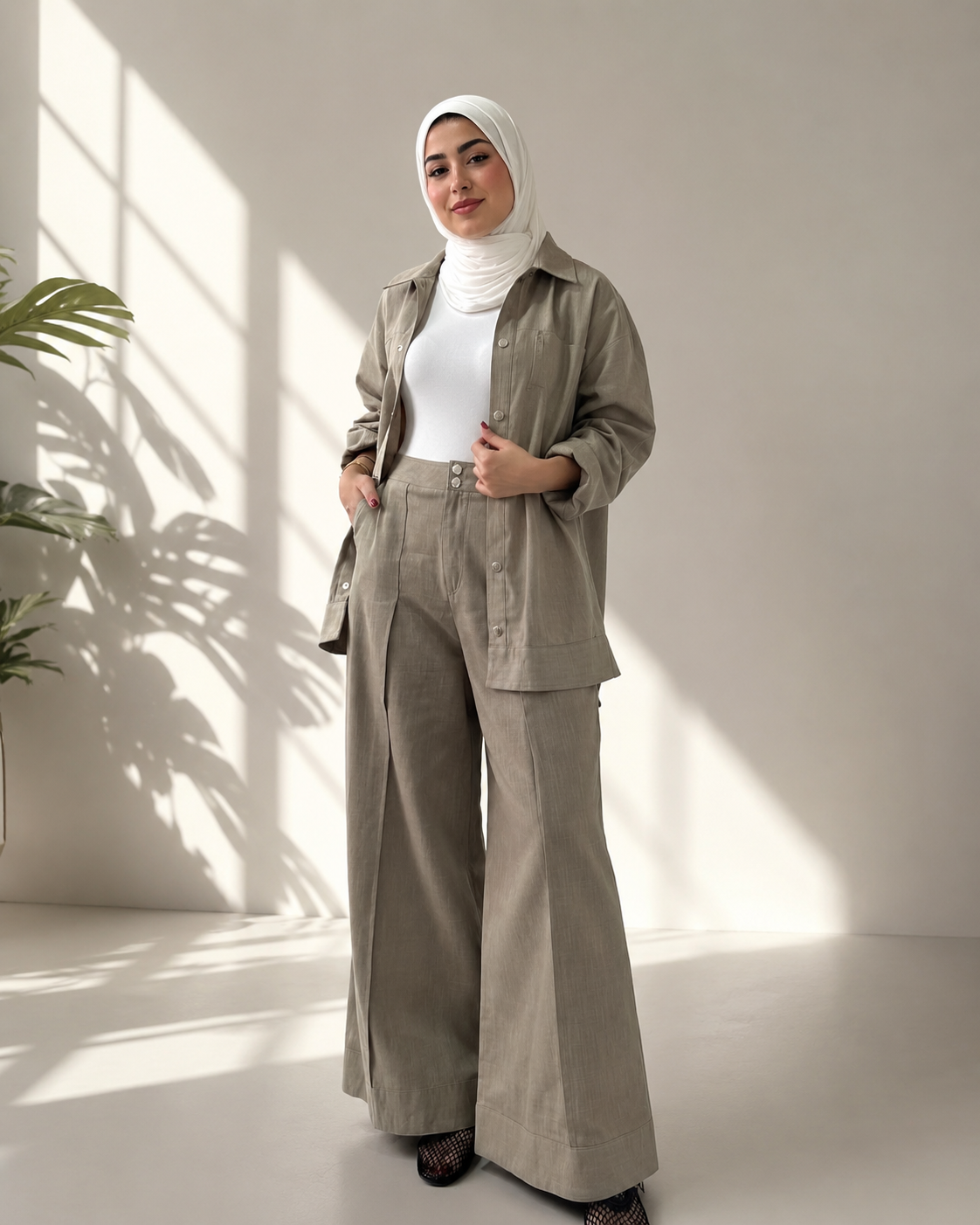 بدلة نسائي لنن