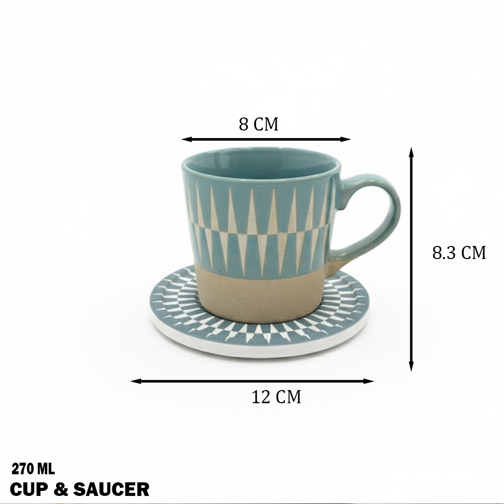 فنجان قهوة سيراميك مع صحن 270 مل