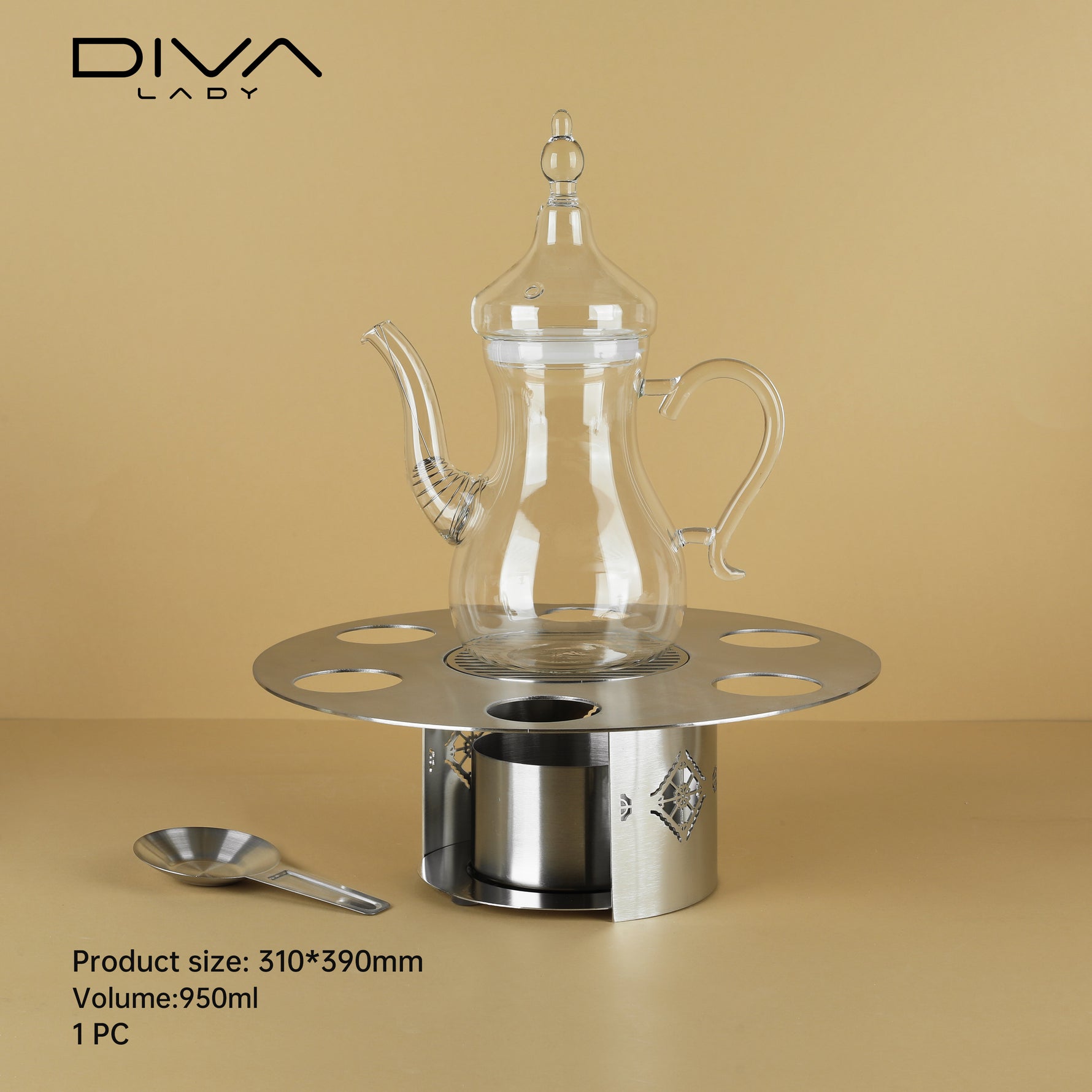 دلة فاخرة مع حامل 950 مل