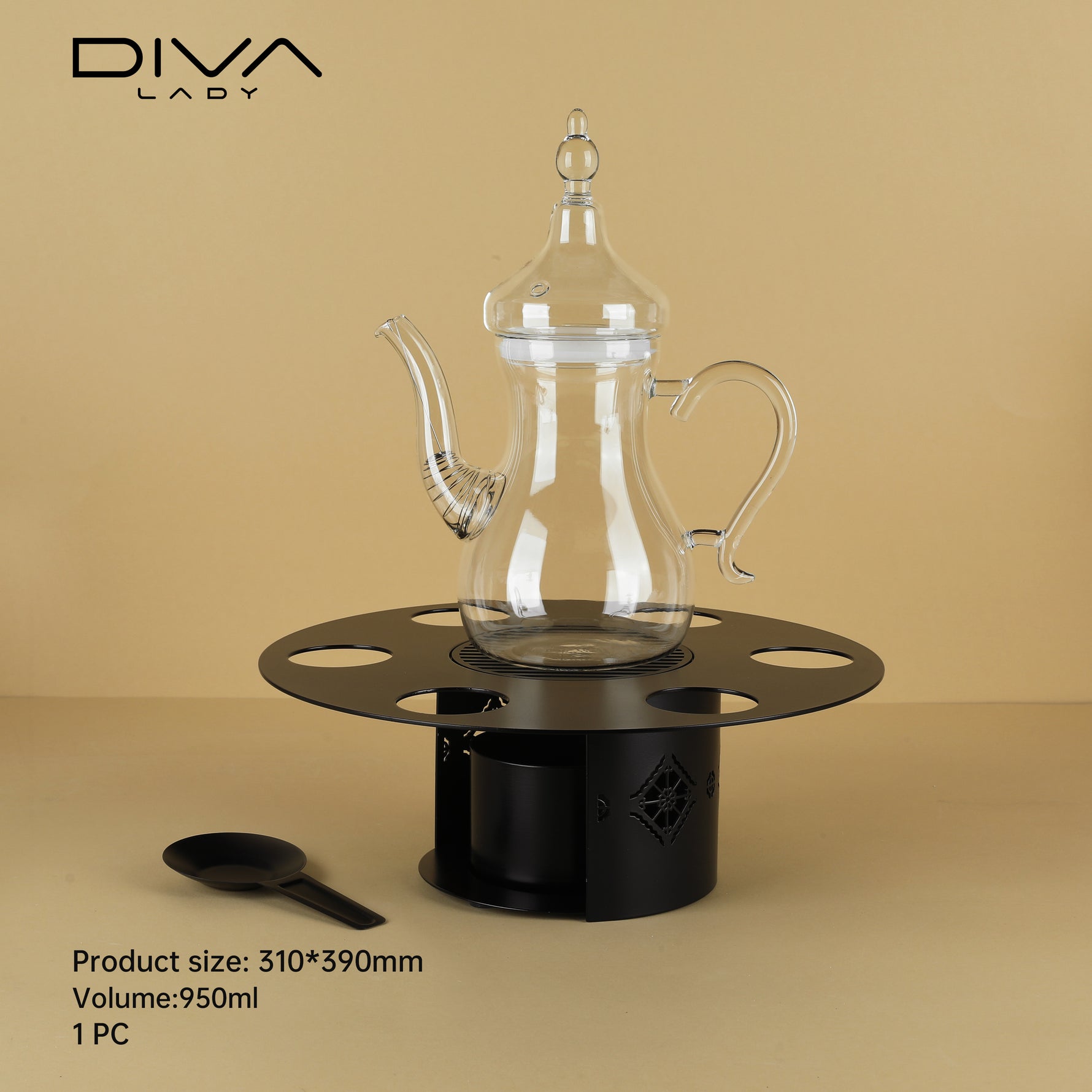 دلة فاخرة مع حامل 950 مل