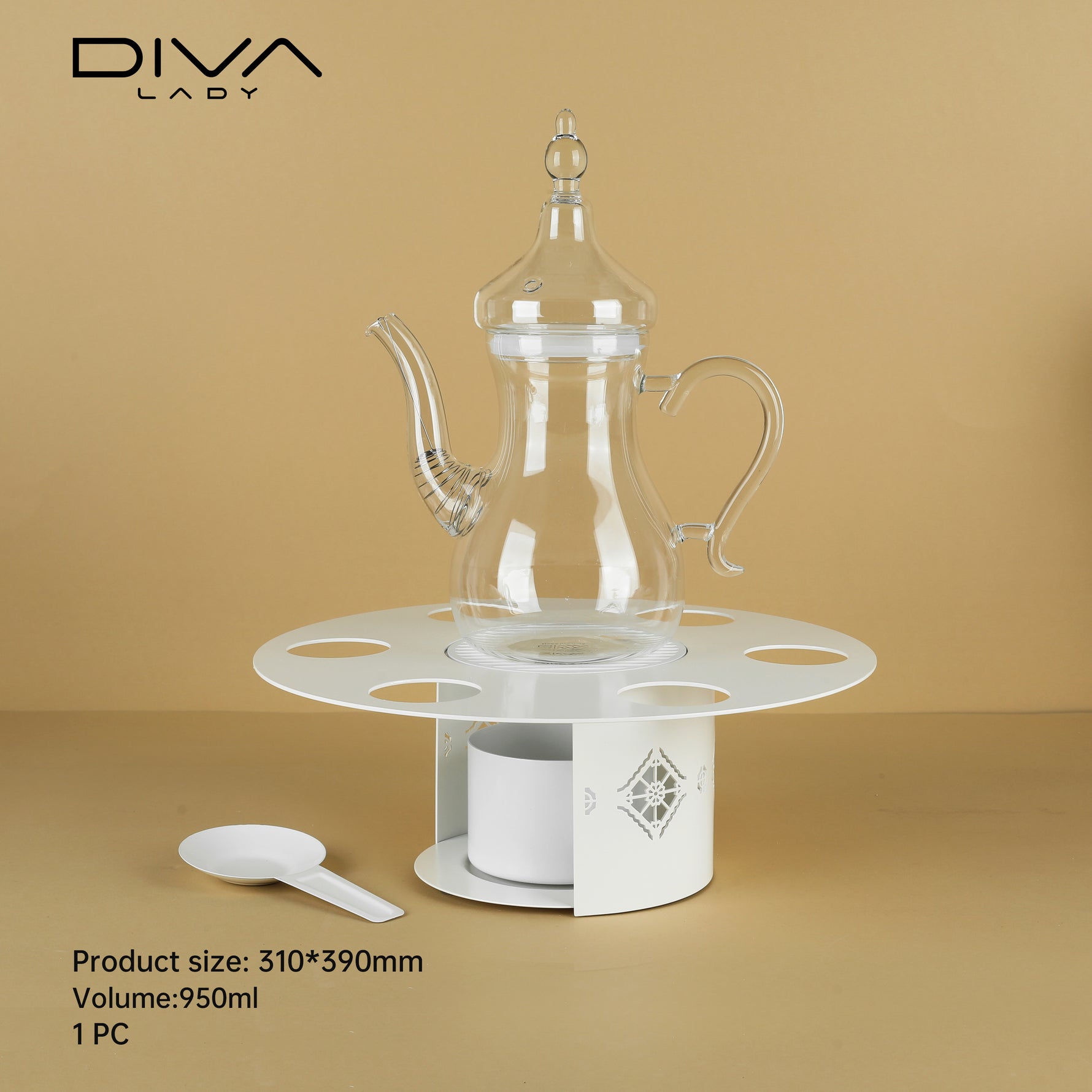 دلة فاخرة مع حامل 950 مل