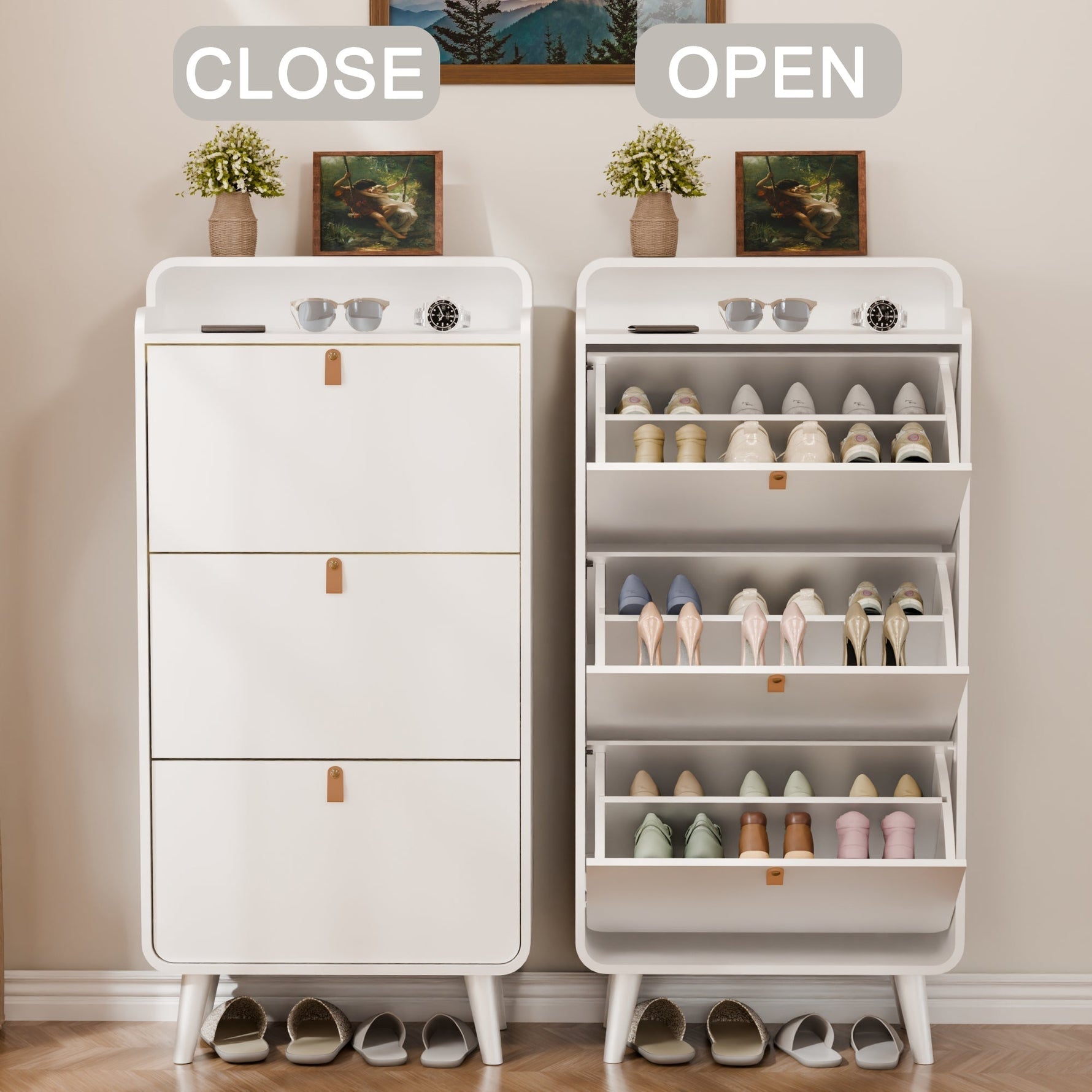 خزانة أحذية كبيرة بثلاثة أدراج