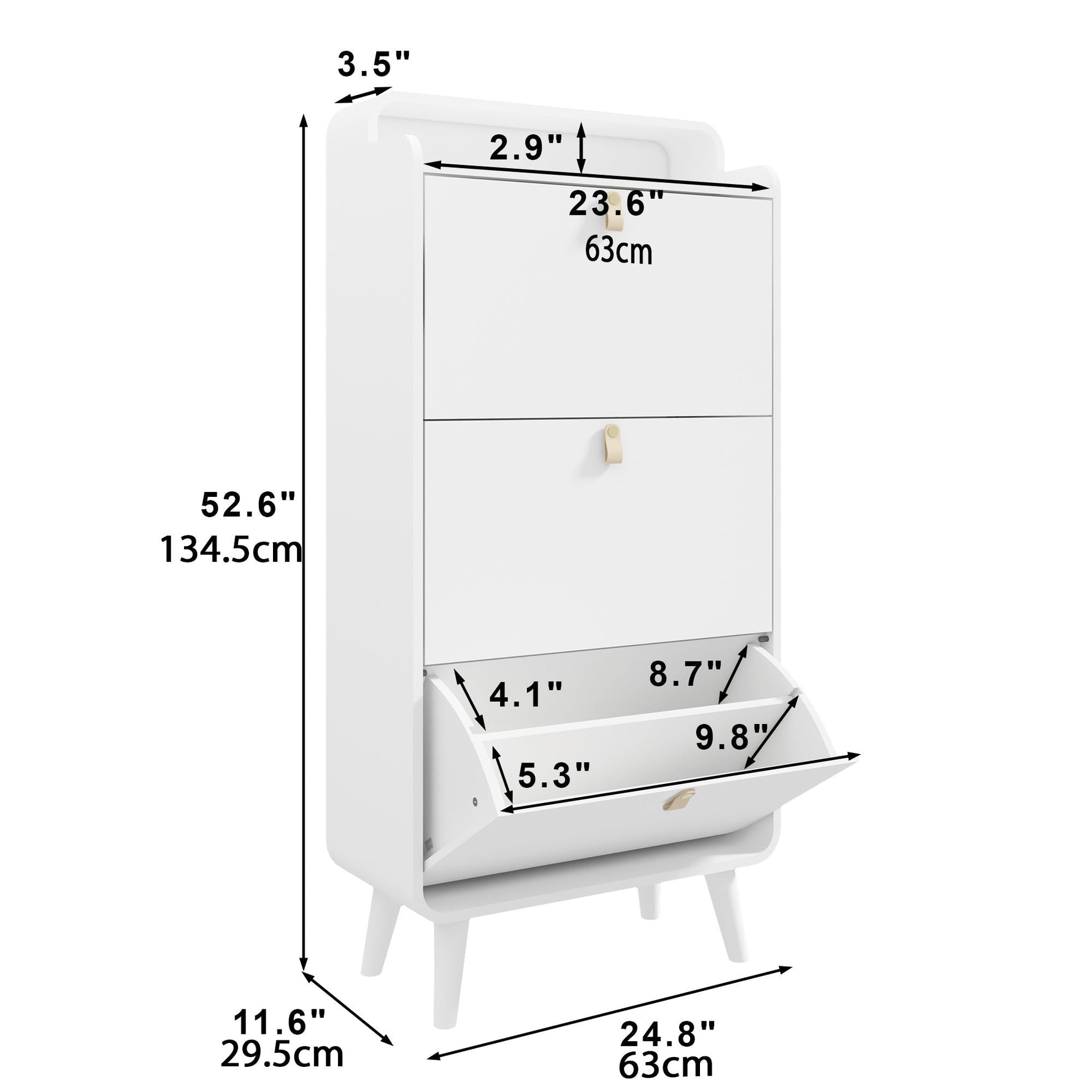 خزانة أحذية كبيرة بثلاثة أدراج