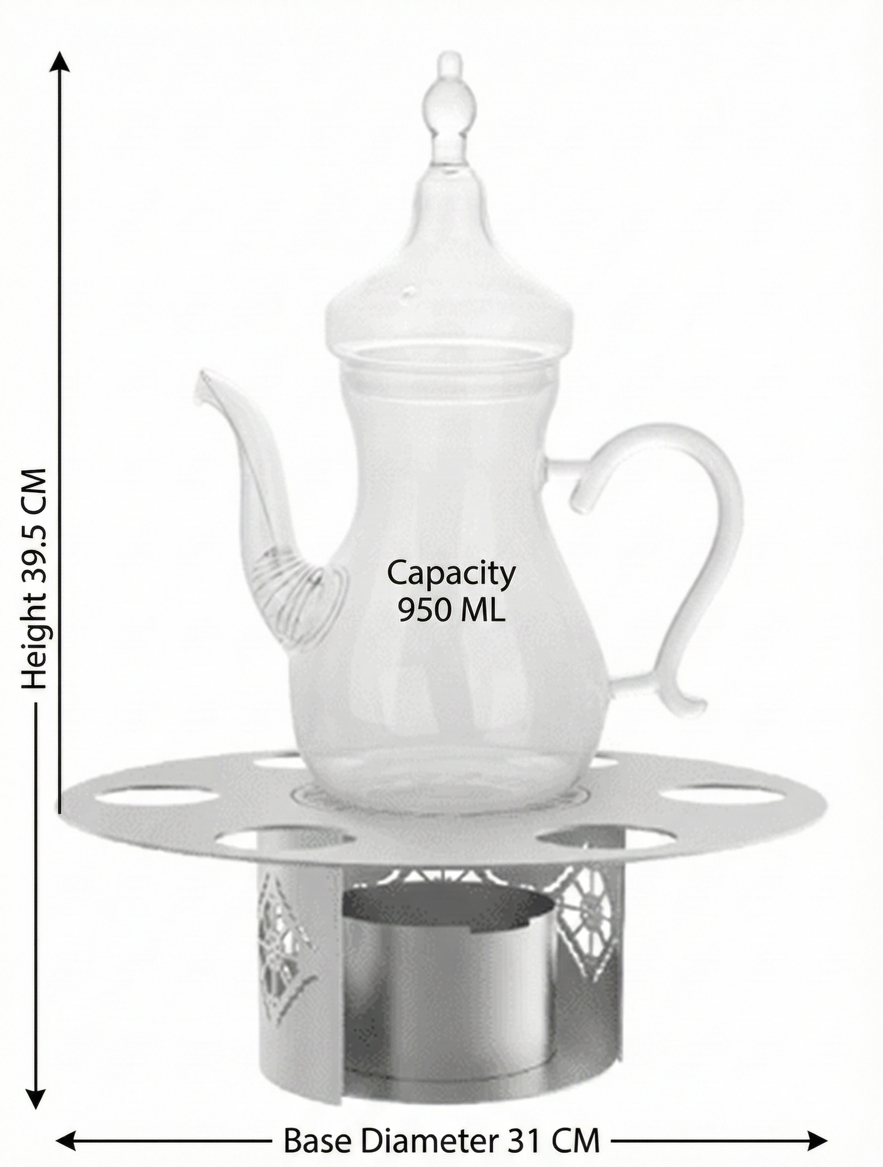 دلة فاخرة مع حامل 950 مل