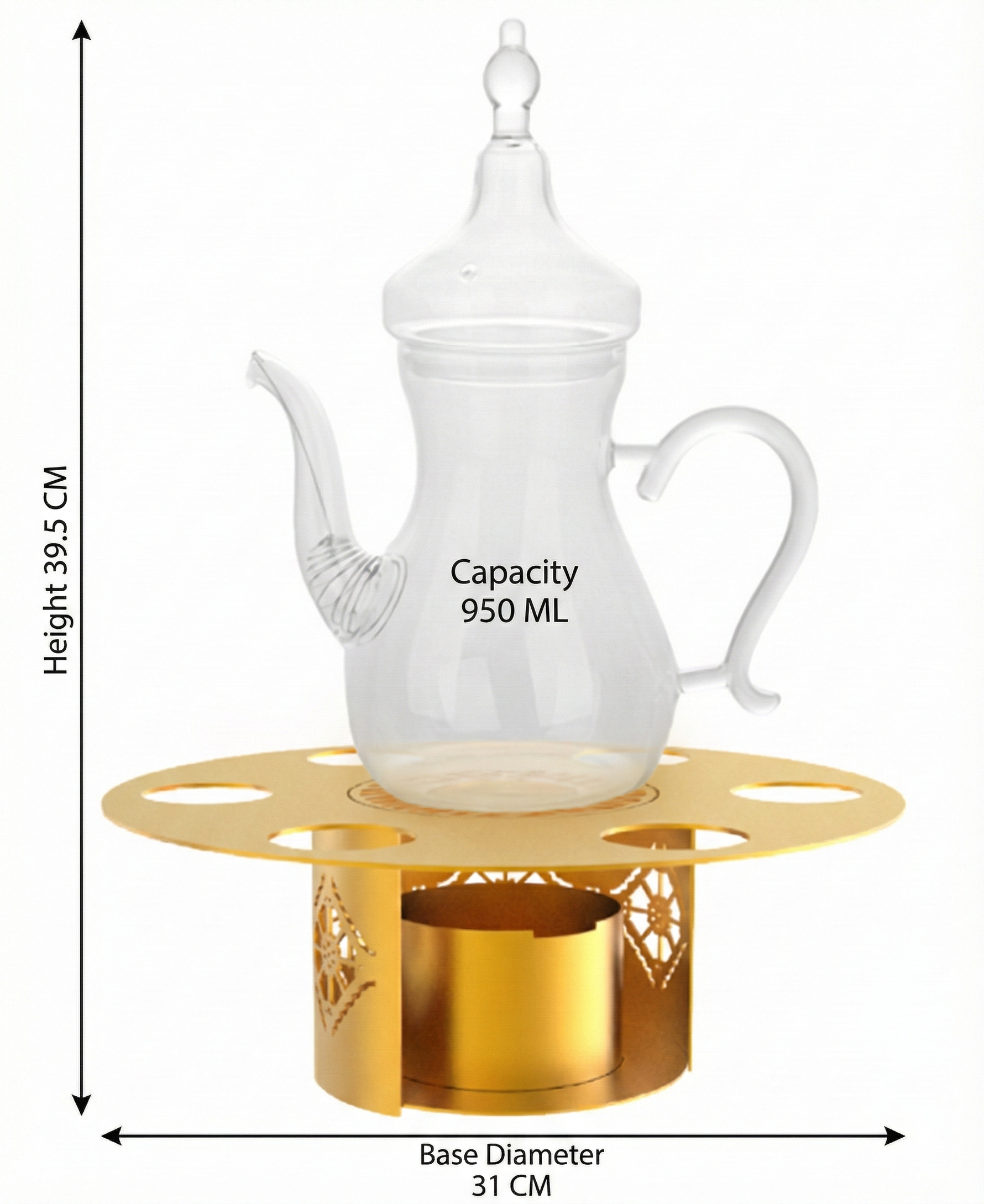 دلة فاخرة مع حامل 950 مل