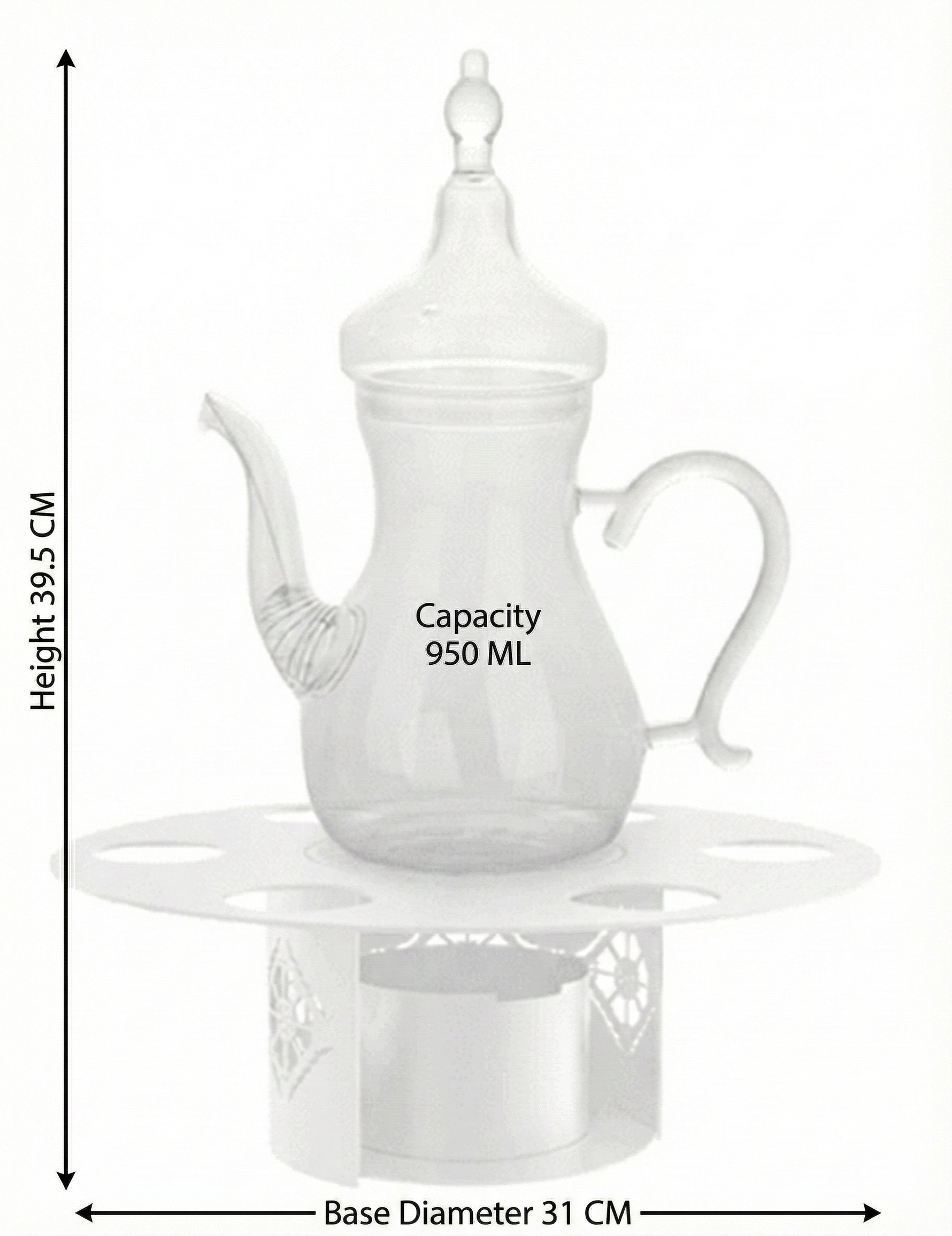 دلة فاخرة مع حامل 950 مل