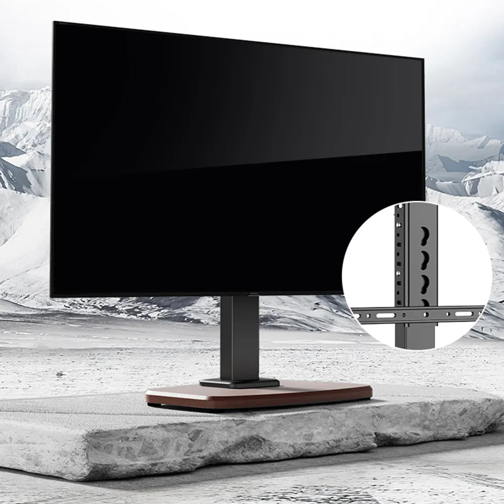 حامل تلفزيون مكتبي قابل للتعديل بقاعدة خشبية