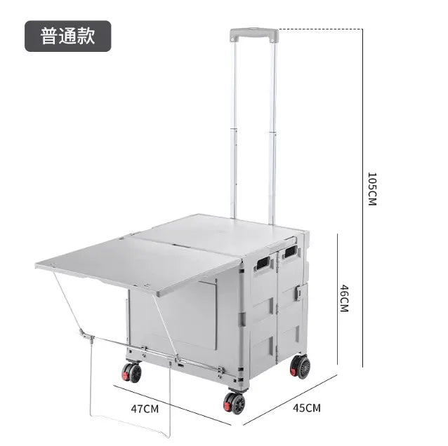 عربة مع طاولة تخييم قابلة للطي