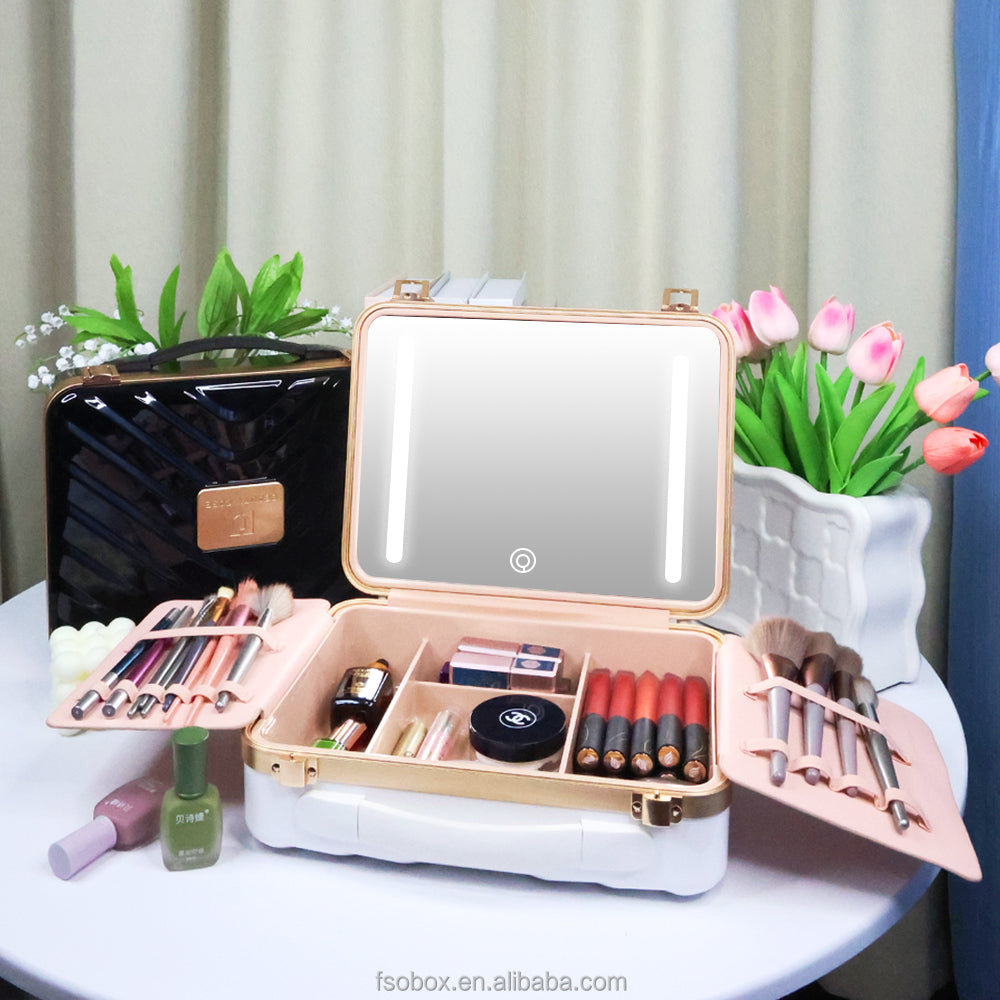 حقيبة مكياج مضيئة - مرآة بإضاءة LED