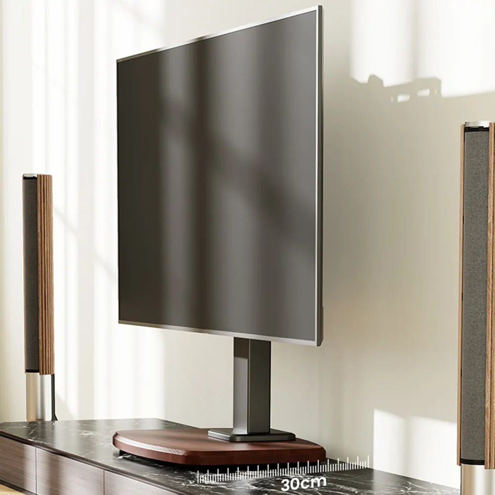 حامل تلفزيون مكتبي قابل للتعديل بقاعدة خشبية