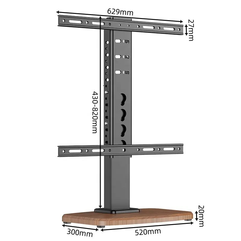 حامل تلفزيون مكتبي قابل للتعديل بقاعدة خشبية