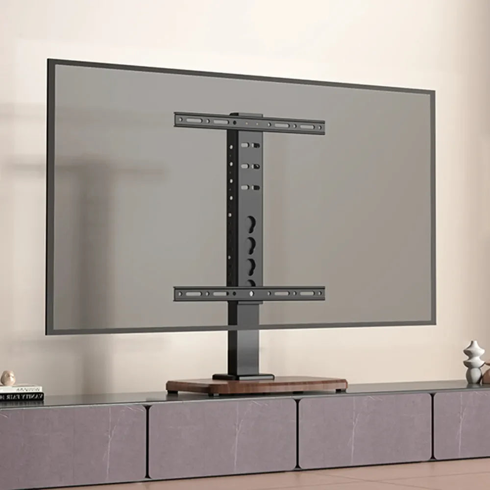 حامل تلفزيون مكتبي قابل للتعديل بقاعدة خشبية