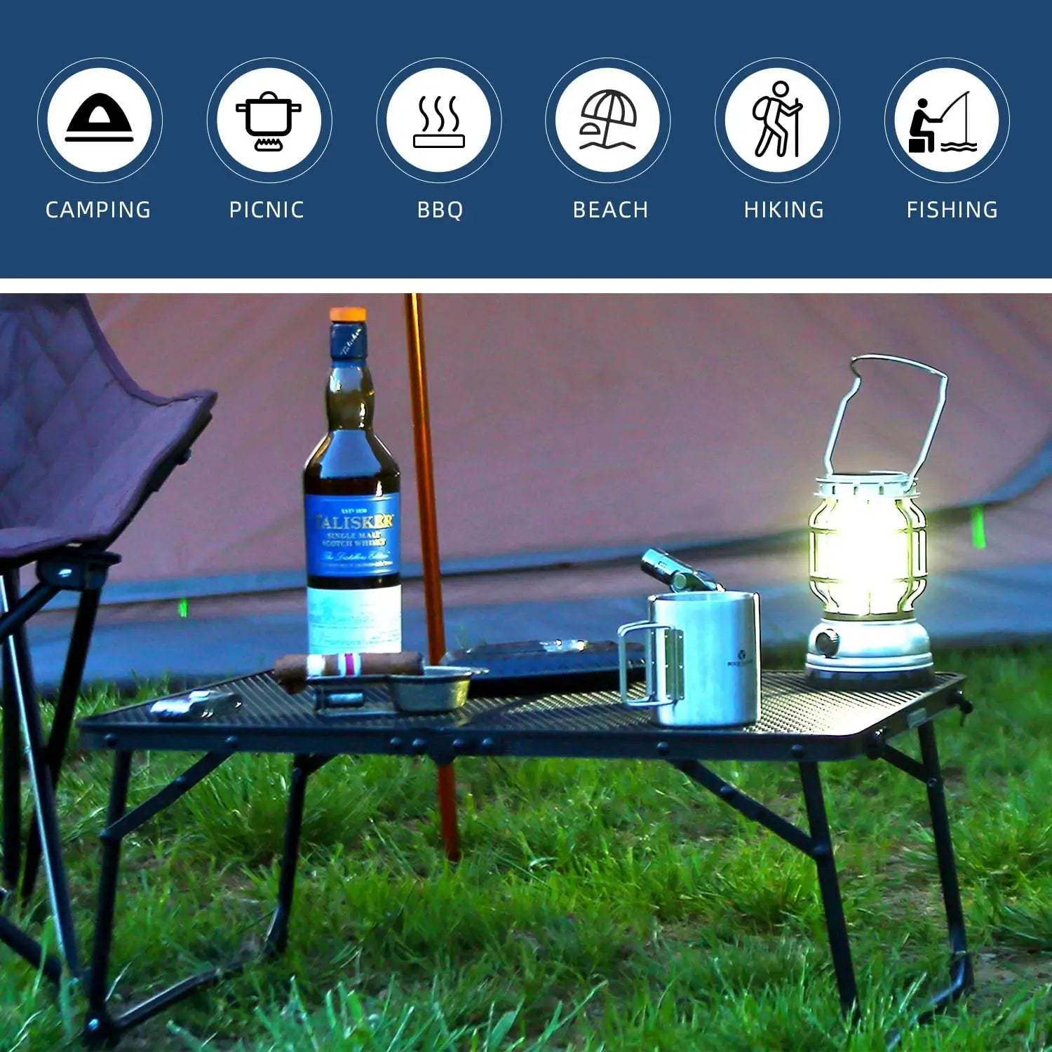 طاولة شواء محمولة قابلة للطي