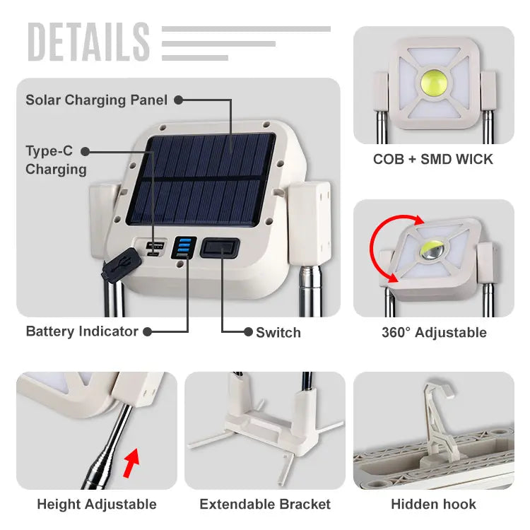 مصباح تخييم يعمل بالطاقة الشمسية