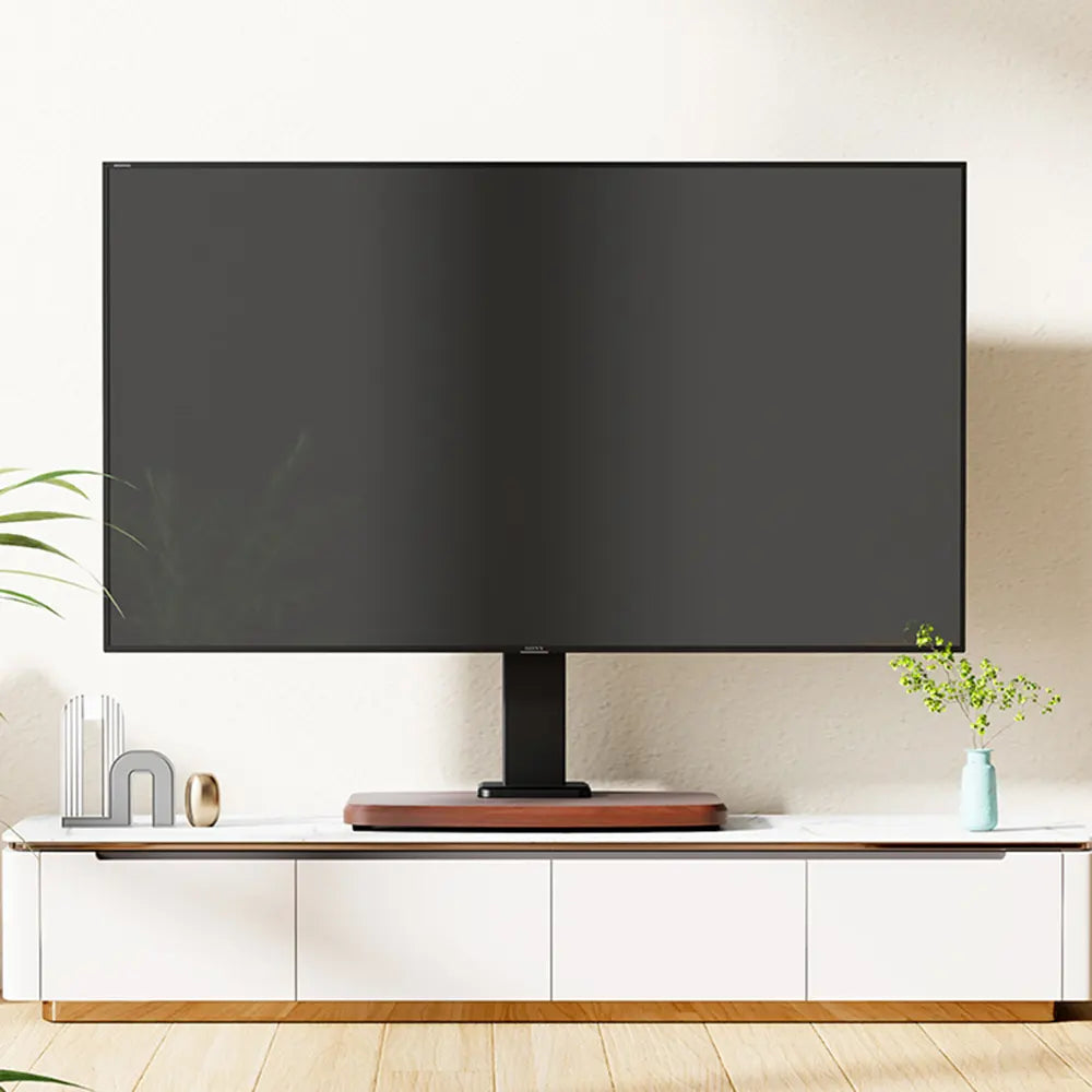 حامل تلفزيون مكتبي قابل للتعديل بقاعدة خشبية