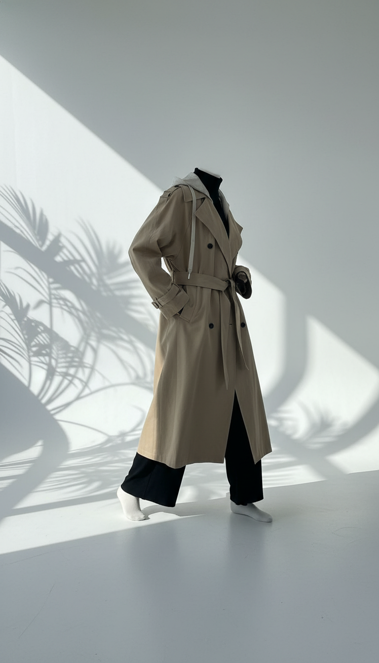 جاكيت نسائي طويل بحزام