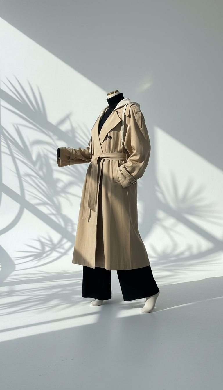 جاكيت نسائي طويل بحزام