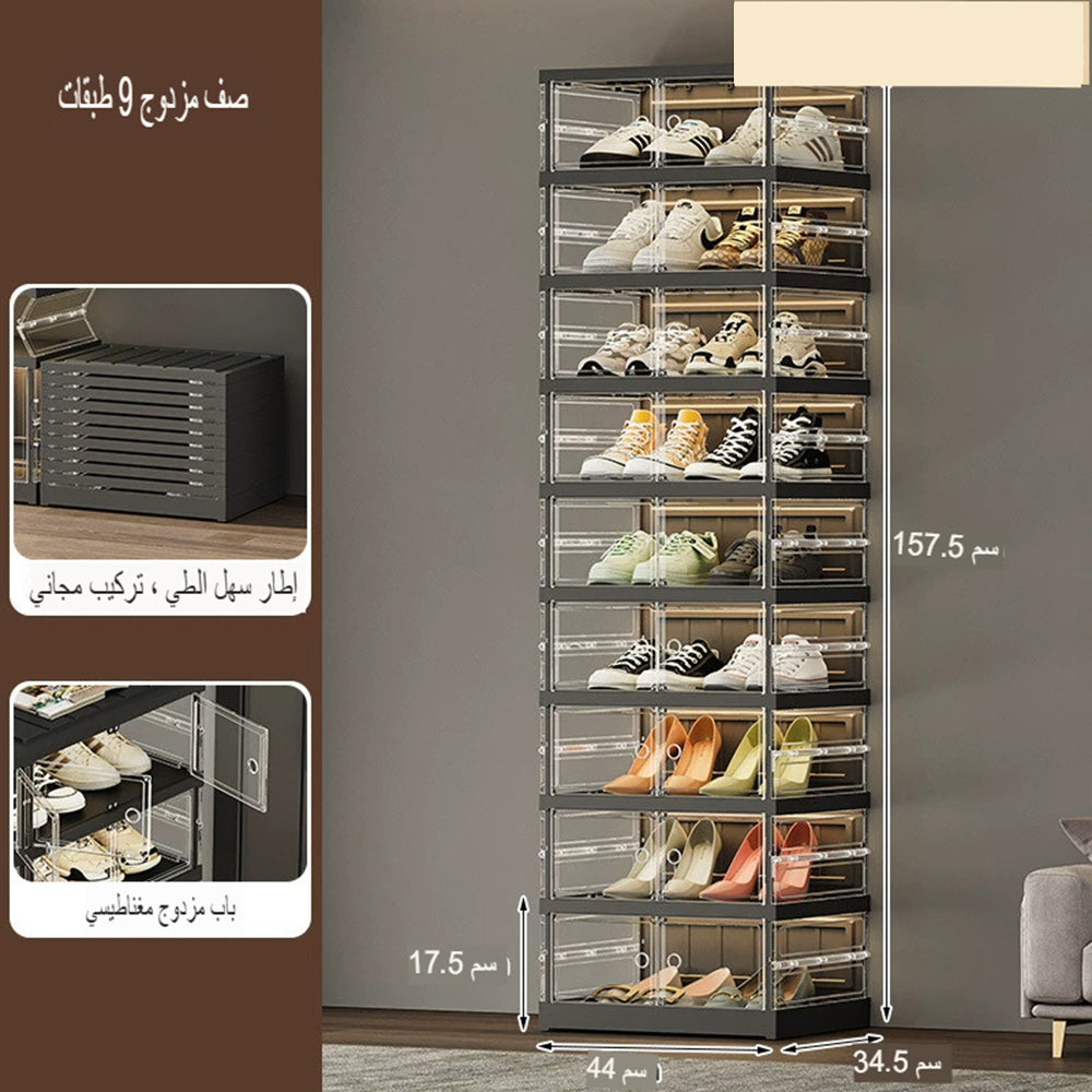 خزانة أحذية شفافة قابلة للطي