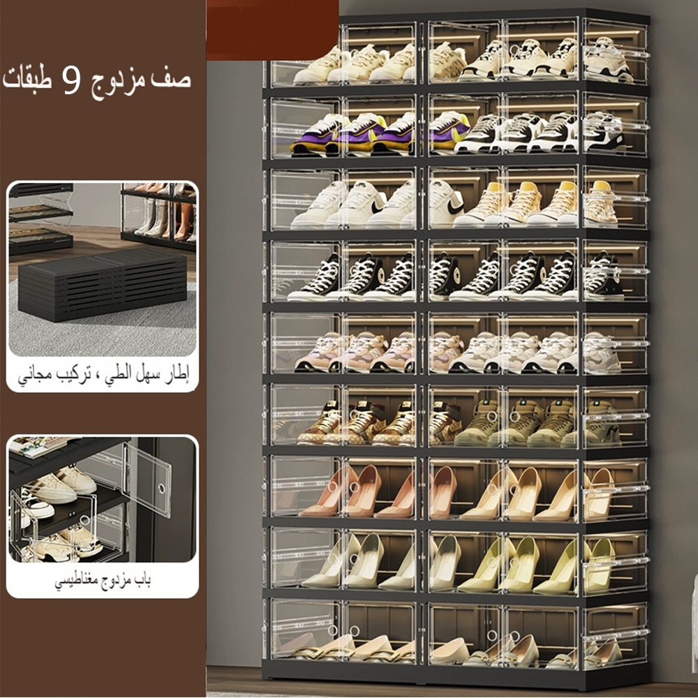 خزانة أحذية شفافة قابلة للطي