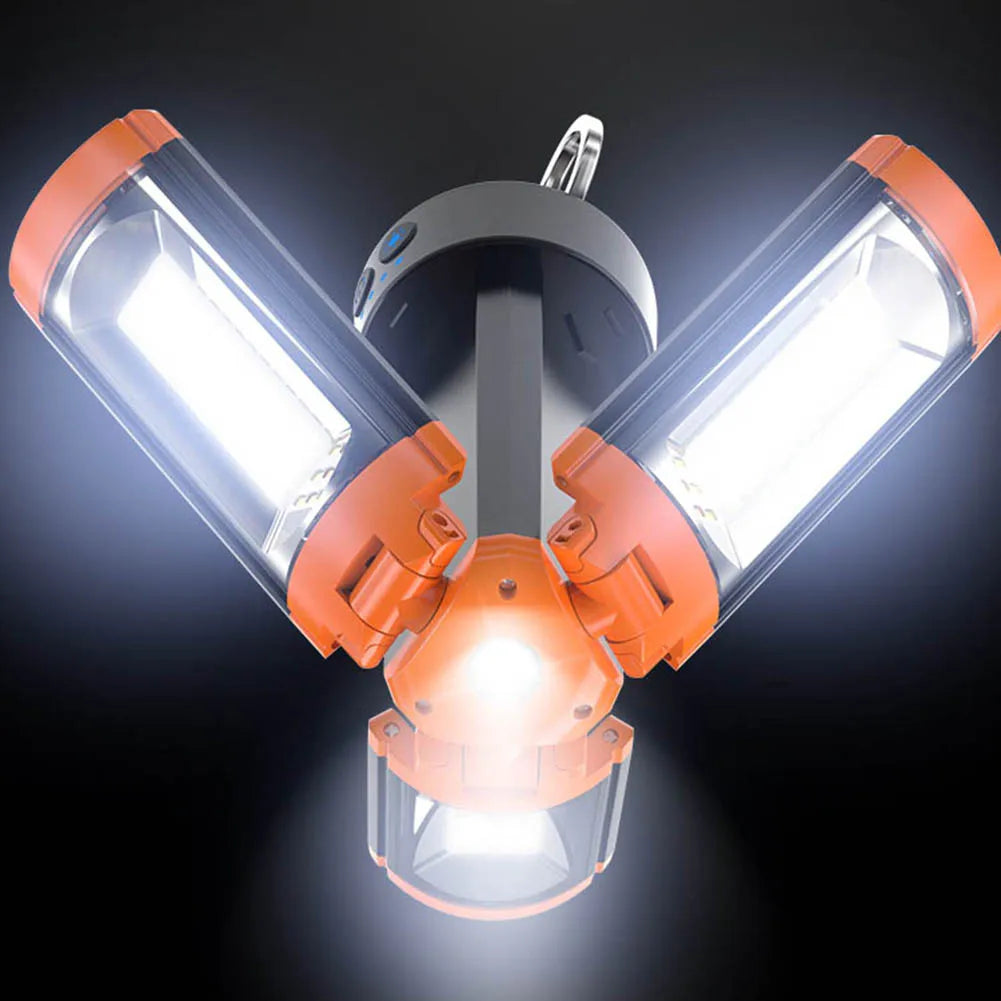 ضوء LED ثلاثي الرؤوس قابل لإعادة الشحن