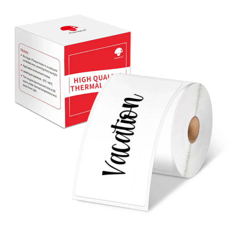 ملصق حراري أبيض من فوميمو مقاس 40×80 مم /100 ملصق