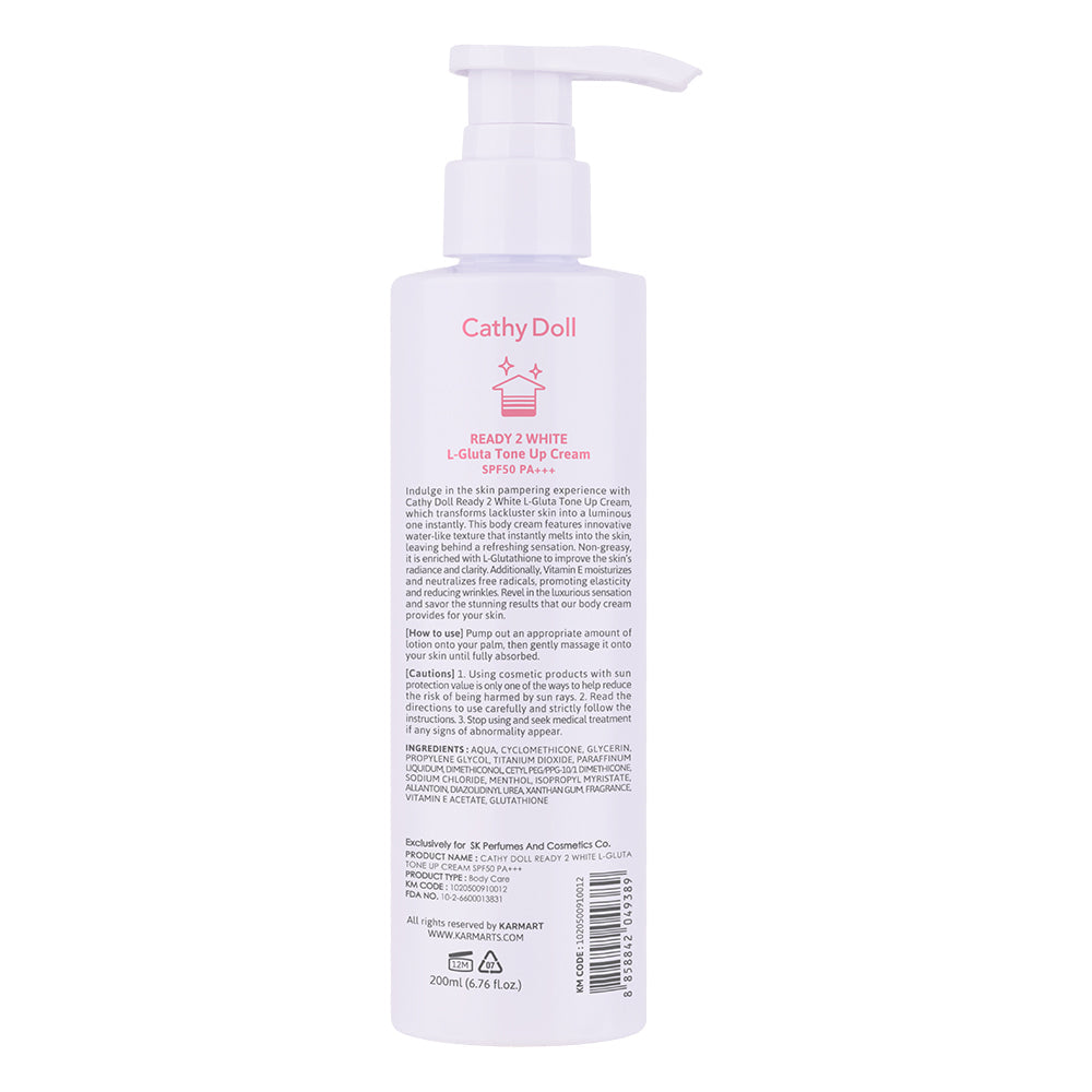 كاثي دول ريدي 2 وايت كريم تفتيح وترطيب مع حماية SPF50 - مل200