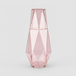 طقم قارورة وكوب زجاجي هندسي