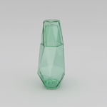 طقم قارورة وكوب زجاجي هندسي