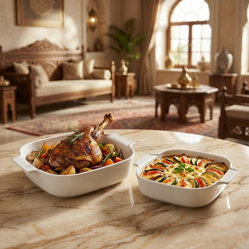 صينية فرن سيراميك مربعة