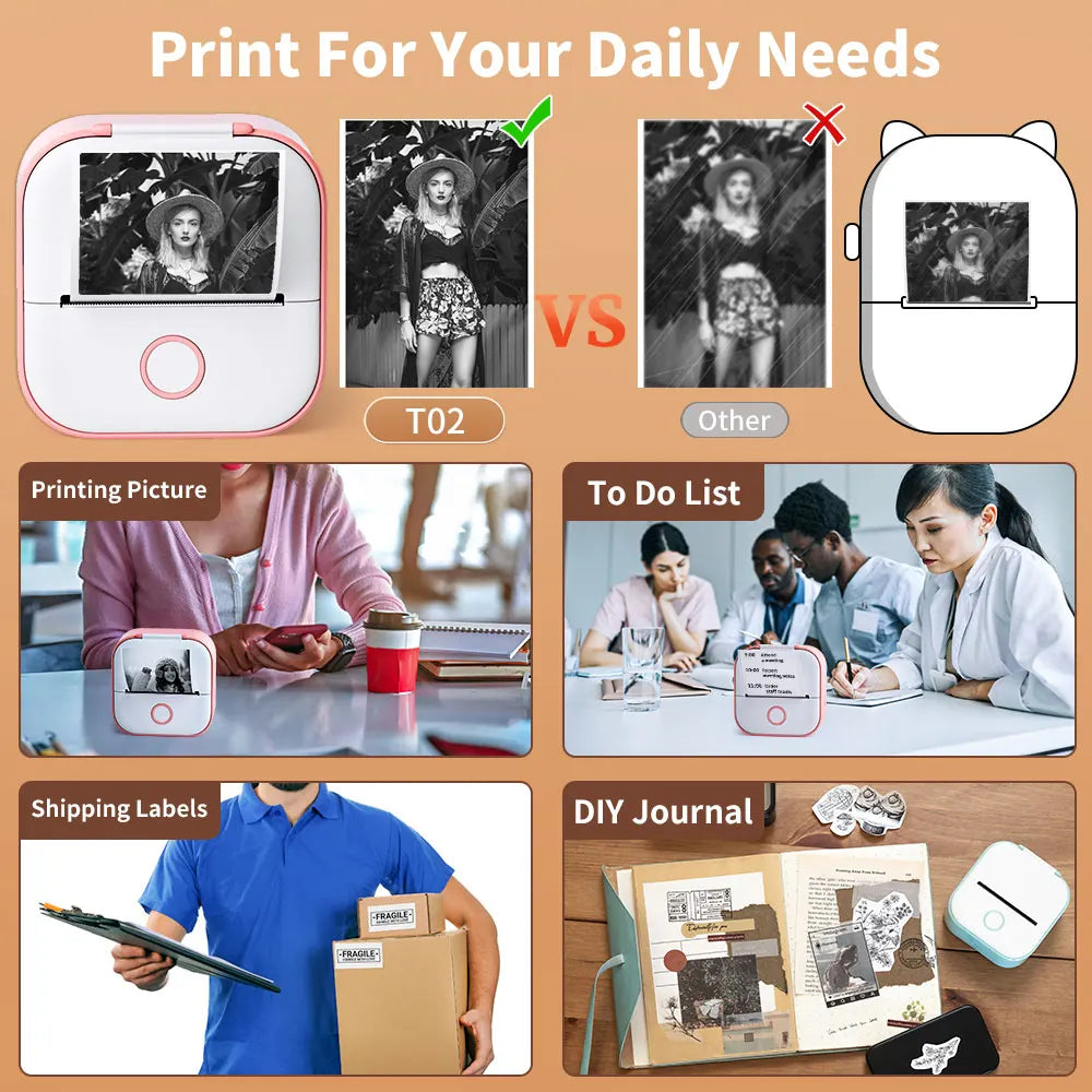 T02 Sticker Printer- Inkeless Printer